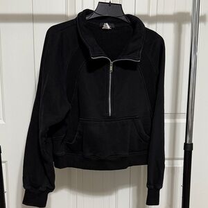 Black Quarter-Zip Women's Sweatshirt